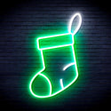 ADVPRO Christmas Sock Ultra-Bright LED Neon Sign fnu0160 - White & Green