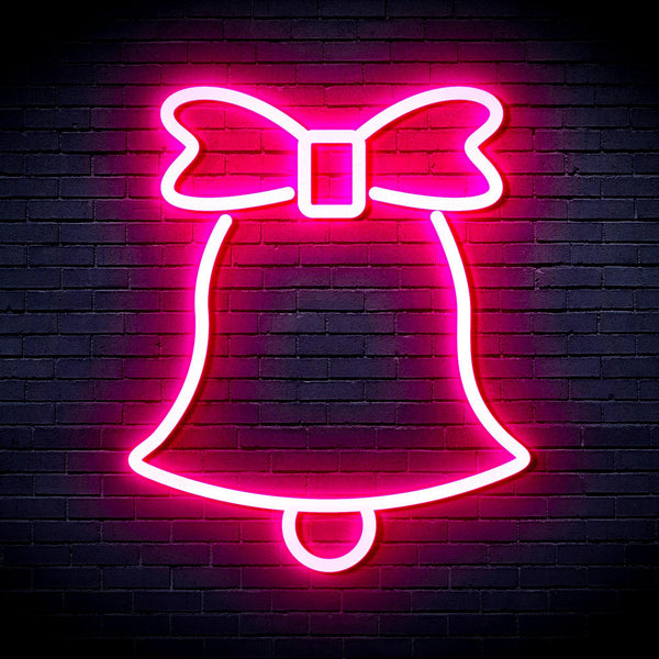 ADVPRO Christmas Bell with Ribbon Ultra-Bright LED Neon Sign fnu0161 - Pink