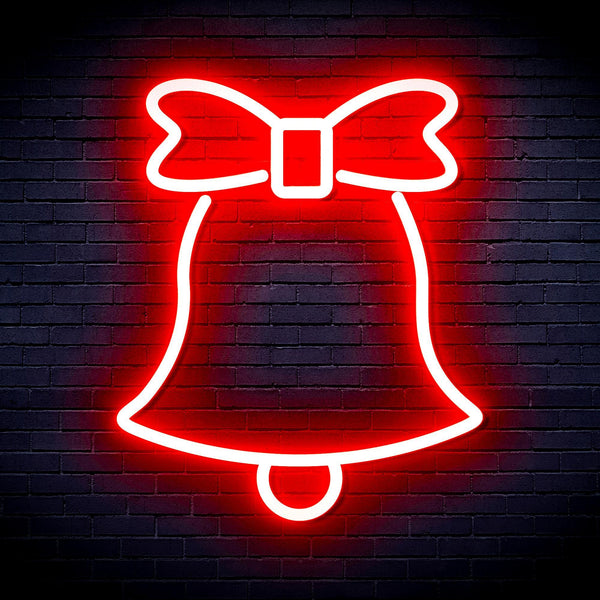 ADVPRO Christmas Bell with Ribbon Ultra-Bright LED Neon Sign fnu0161 - Red