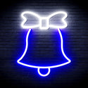 ADVPRO Christmas Bell with Ribbon Ultra-Bright LED Neon Sign fnu0161 - White & Blue