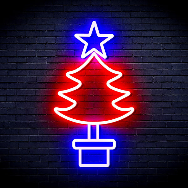 ADVPRO Christmas Tree Ultra-Bright LED Neon Sign fnu0163 - Red & Blue