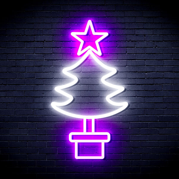 ADVPRO Christmas Tree Ultra-Bright LED Neon Sign fnu0163 - White & Purple