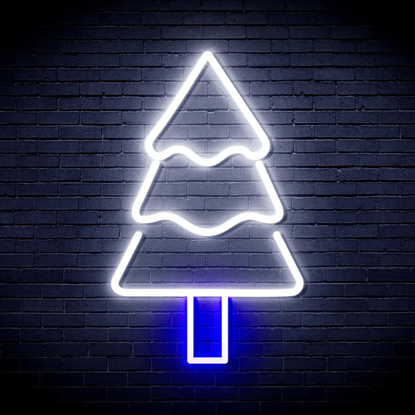 ADVPRO Christmas Tree Ultra-Bright LED Neon Sign fnu0164 - White & Blue