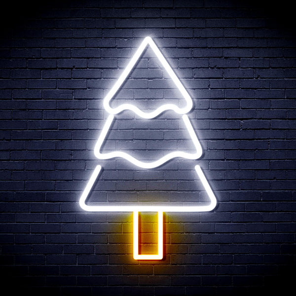 ADVPRO Christmas Tree Ultra-Bright LED Neon Sign fnu0164 - White & Golden Yellow