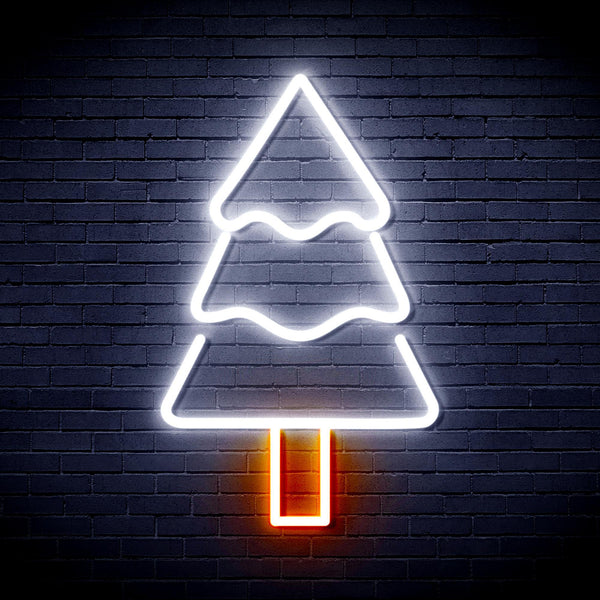 ADVPRO Christmas Tree Ultra-Bright LED Neon Sign fnu0164 - White & Orange