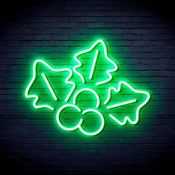 ADVPRO Christmas Holly Ultra-Bright LED Neon Sign fnu0165 - Golden Yellow
