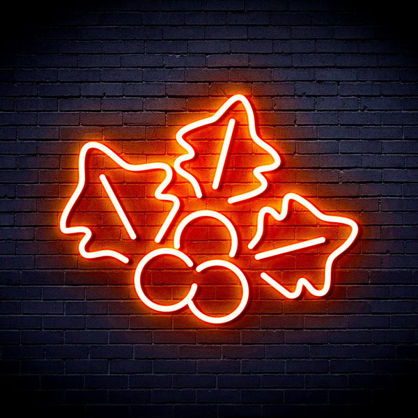 ADVPRO Christmas Holly Ultra-Bright LED Neon Sign fnu0165 - Orange