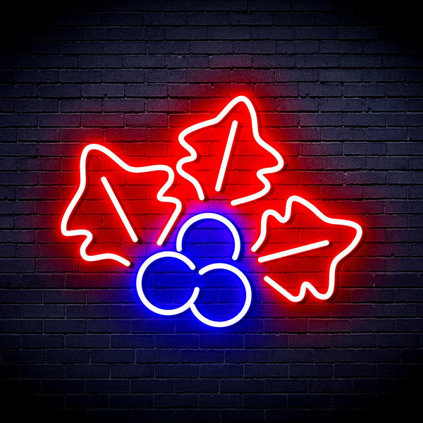 ADVPRO Christmas Holly Ultra-Bright LED Neon Sign fnu0165 - Red & Blue