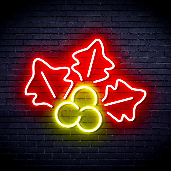 ADVPRO Christmas Holly Ultra-Bright LED Neon Sign fnu0165 - Red & Yellow