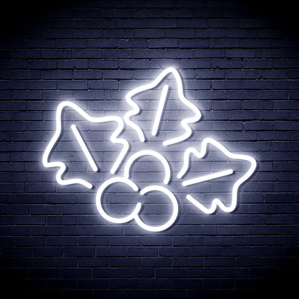 ADVPRO Christmas Holly Ultra-Bright LED Neon Sign fnu0165 - White
