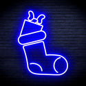 ADVPRO Christmas Sock with Present Ultra-Bright LED Neon Sign fnu0166 - Blue