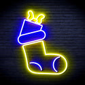 ADVPRO Christmas Sock with Present Ultra-Bright LED Neon Sign fnu0166 - Blue & Yellow