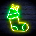 ADVPRO Christmas Sock with Present Ultra-Bright LED Neon Sign fnu0166 - Green & Yellow