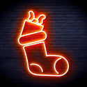 ADVPRO Christmas Sock with Present Ultra-Bright LED Neon Sign fnu0166 - Orange