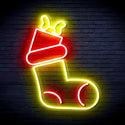 ADVPRO Christmas Sock with Present Ultra-Bright LED Neon Sign fnu0166 - Red & Yellow