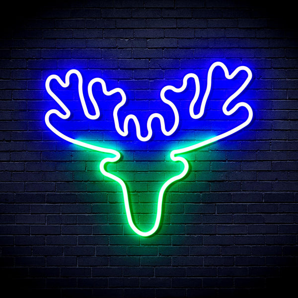 ADVPRO Deer Head Ultra-Bright LED Neon Sign fnu0170 - Green & Blue