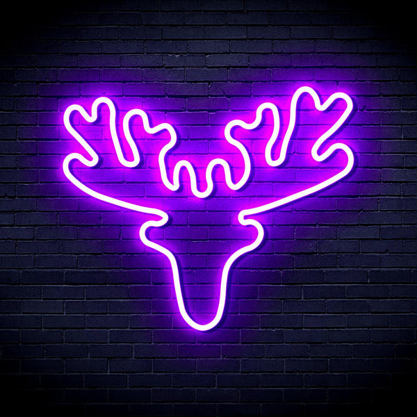 ADVPRO Deer Head Ultra-Bright LED Neon Sign fnu0170 - Purple