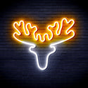 ADVPRO Deer Head Ultra-Bright LED Neon Sign fnu0170 - White & Golden Yellow