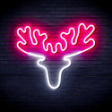 ADVPRO Deer Head Ultra-Bright LED Neon Sign fnu0170 - White & Pink