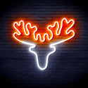 ADVPRO Deer Head Ultra-Bright LED Neon Sign fnu0170 - White & Orange