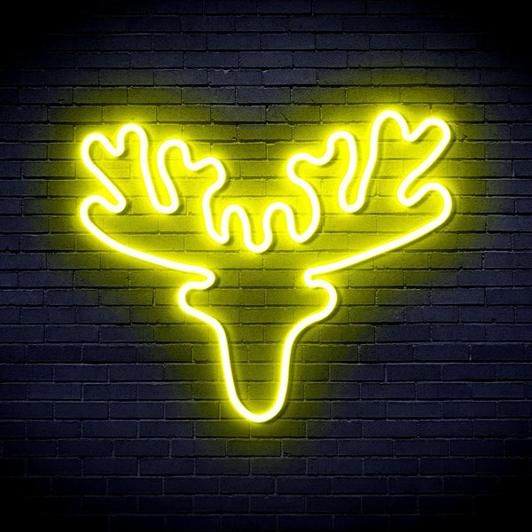 ADVPRO Deer Head Ultra-Bright LED Neon Sign fnu0170 - Yellow