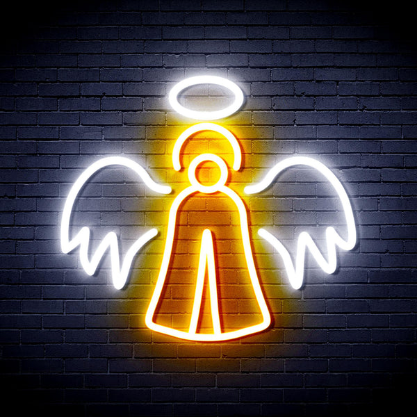 ADVPRO Angel Ultra-Bright LED Neon Sign fnu0173 - White & Golden Yellow