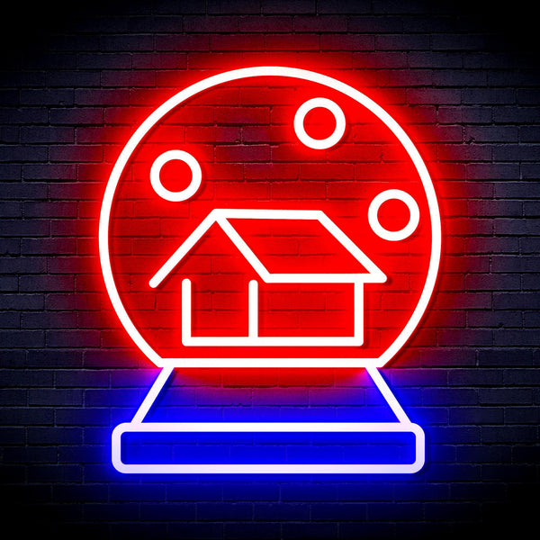 ADVPRO House with Snowflake Ultra-Bright LED Neon Sign fnu0174 - Blue & Red
