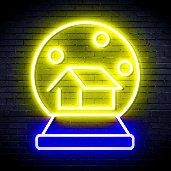 ADVPRO House with Snowflake Ultra-Bright LED Neon Sign fnu0174 - Blue & Yellow