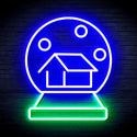 ADVPRO House with Snowflake Ultra-Bright LED Neon Sign fnu0174 - Green & Blue
