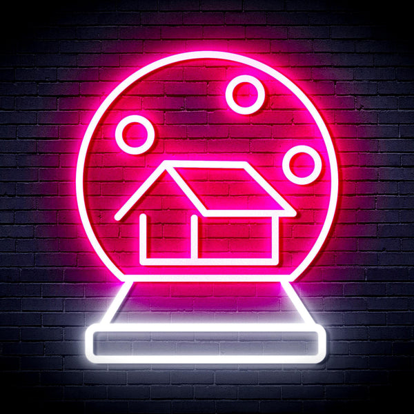 ADVPRO House with Snowflake Ultra-Bright LED Neon Sign fnu0174 - White & Pink