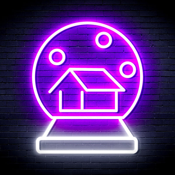 ADVPRO House with Snowflake Ultra-Bright LED Neon Sign fnu0174 - White & Purple