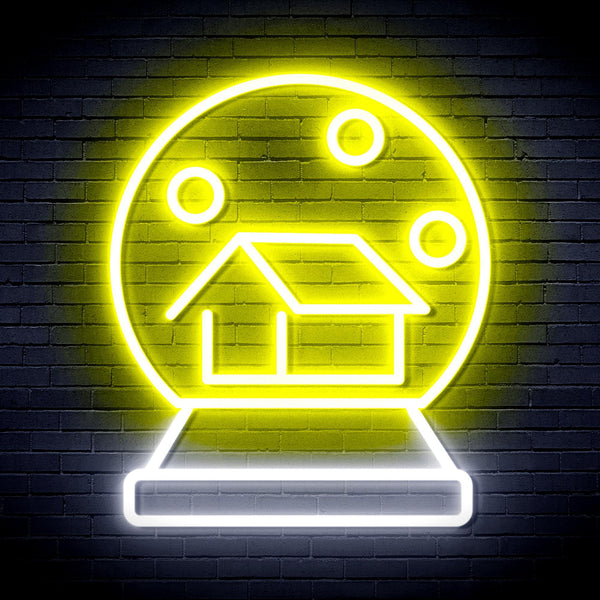 ADVPRO House with Snowflake Ultra-Bright LED Neon Sign fnu0174 - White & Yellow