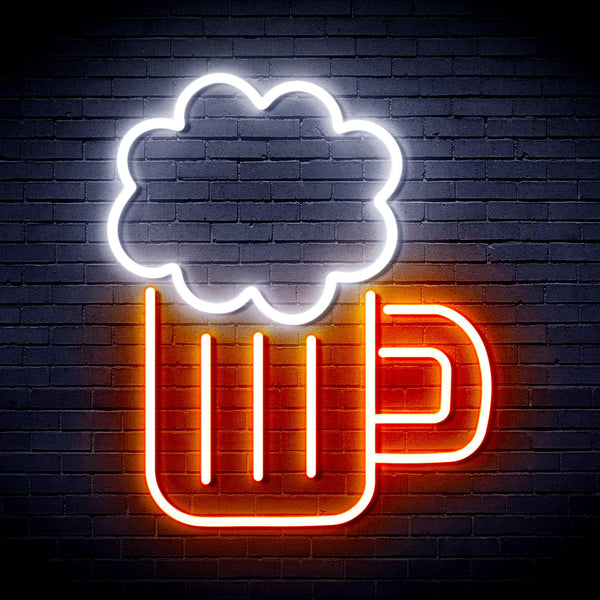 ADVPRO Beer Ultra-Bright LED Neon Sign fnu0175 - White & Orange