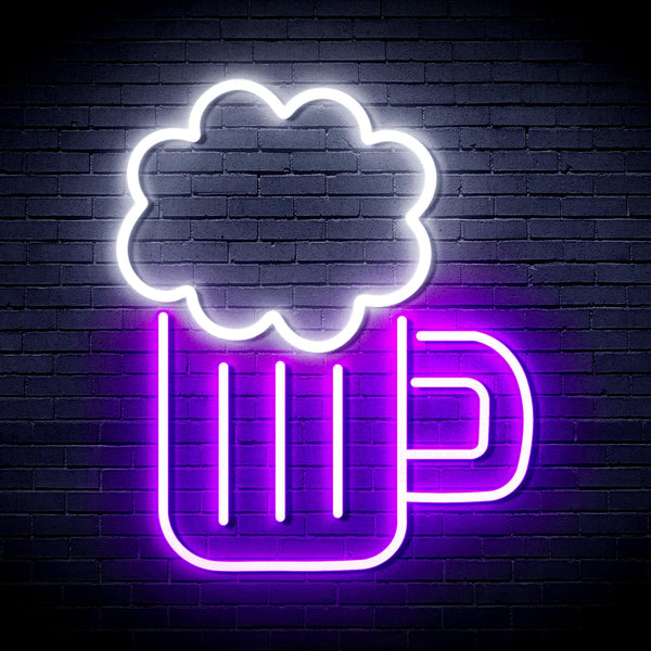 ADVPRO Beer Ultra-Bright LED Neon Sign fnu0175 - White & Purple