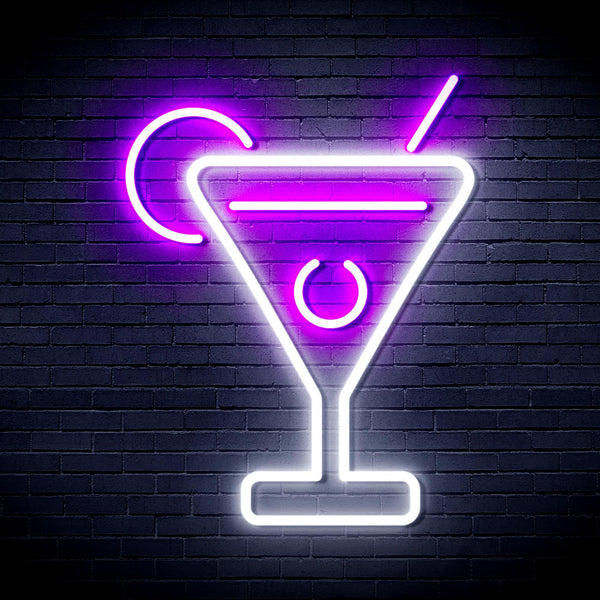 ADVPRO Martini Ultra-Bright LED Neon Sign fnu0176 - White & Purple