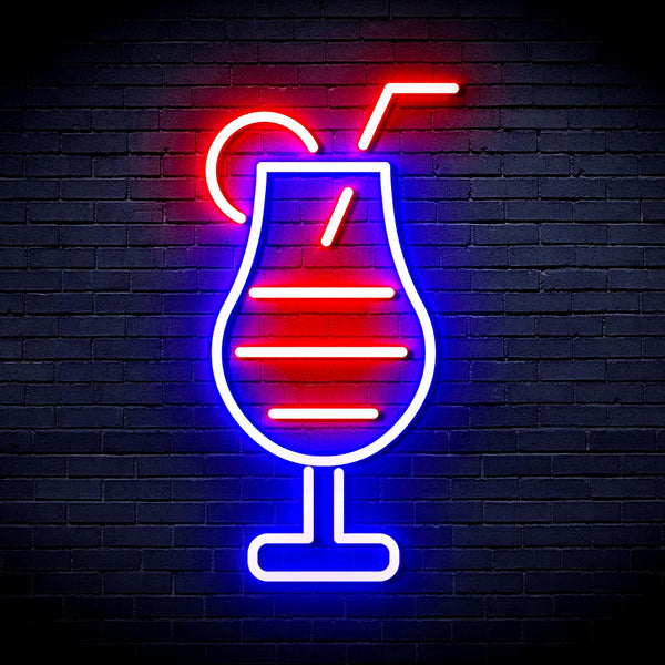 ADVPRO Cocktail Drinks Ultra-Bright LED Neon Sign fnu0177 - Blue & Red