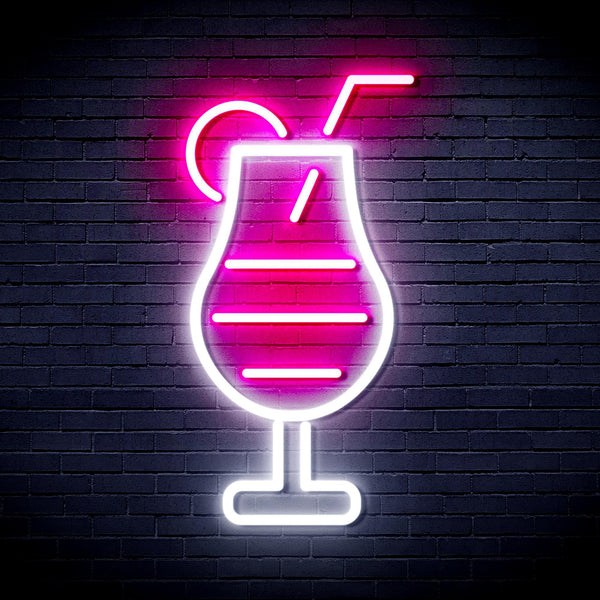 ADVPRO Cocktail Drinks Ultra-Bright LED Neon Sign fnu0177 - White & Pink