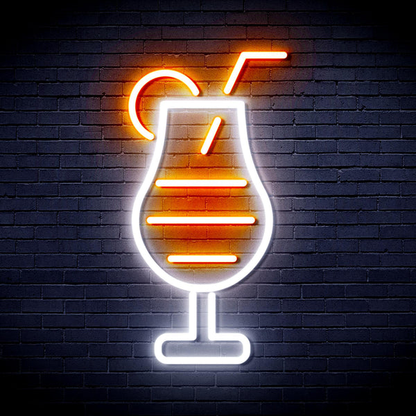 ADVPRO Cocktail Drinks Ultra-Bright LED Neon Sign fnu0177 - White & Orange