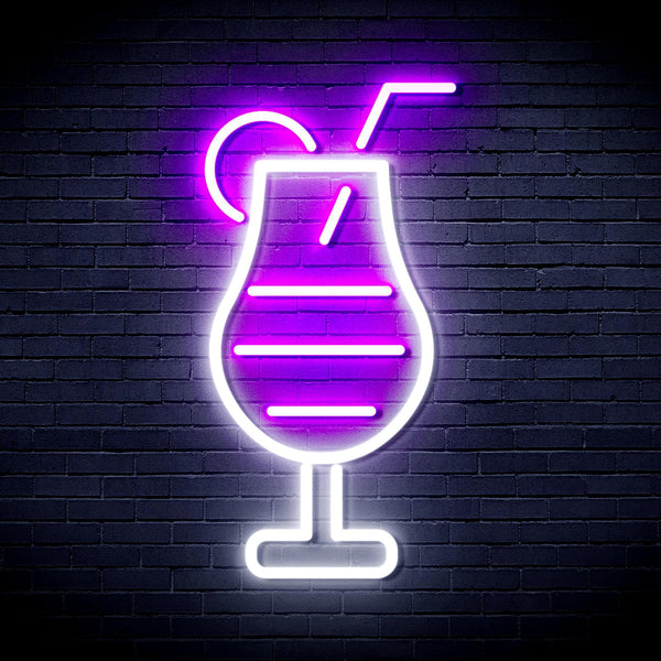 ADVPRO Cocktail Drinks Ultra-Bright LED Neon Sign fnu0177 - White & Purple