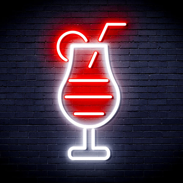 ADVPRO Cocktail Drinks Ultra-Bright LED Neon Sign fnu0177 - White & Red