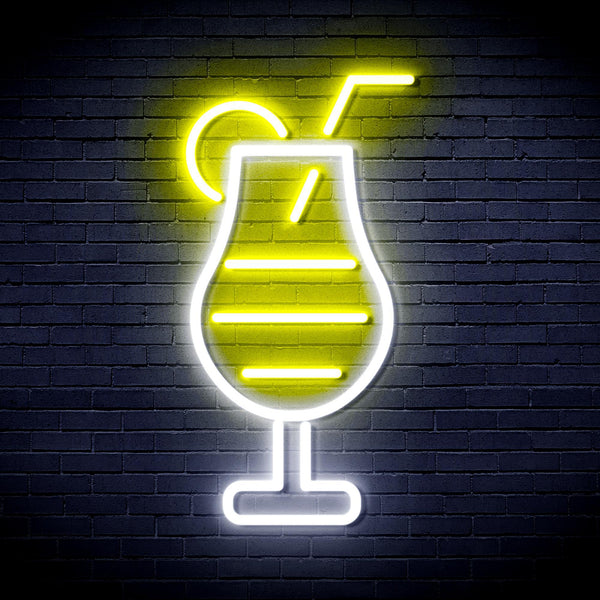 ADVPRO Cocktail Drinks Ultra-Bright LED Neon Sign fnu0177 - White & Yellow