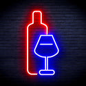 ADVPRO Wine Bottle with Glass Ultra-Bright LED Neon Sign fnu0178 - Blue & Red