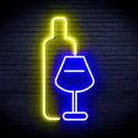 ADVPRO Wine Bottle with Glass Ultra-Bright LED Neon Sign fnu0178 - Blue & Yellow