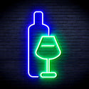 ADVPRO Wine Bottle with Glass Ultra-Bright LED Neon Sign fnu0178 - Green & Blue