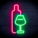 ADVPRO Wine Bottle with Glass Ultra-Bright LED Neon Sign fnu0178 - Green & Pink