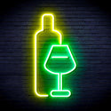 ADVPRO Wine Bottle with Glass Ultra-Bright LED Neon Sign fnu0178 - Green & Yellow