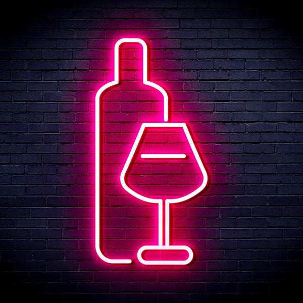 ADVPRO Wine Bottle with Glass Ultra-Bright LED Neon Sign fnu0178 - Pink