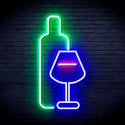 ADVPRO Wine Bottle with Glass Ultra-Bright LED Neon Sign fnu0178 - Multi-Color 1