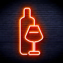 ADVPRO Wine Bottle with Glass Ultra-Bright LED Neon Sign fnu0178 - Orange