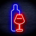 ADVPRO Wine Bottle with Glass Ultra-Bright LED Neon Sign fnu0178 - Red & Blue